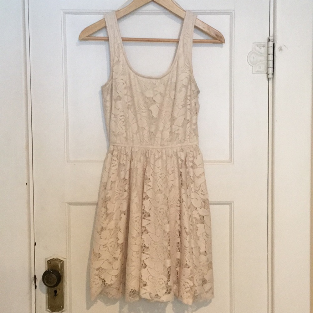 Zara TRF Cream Lace Dress
